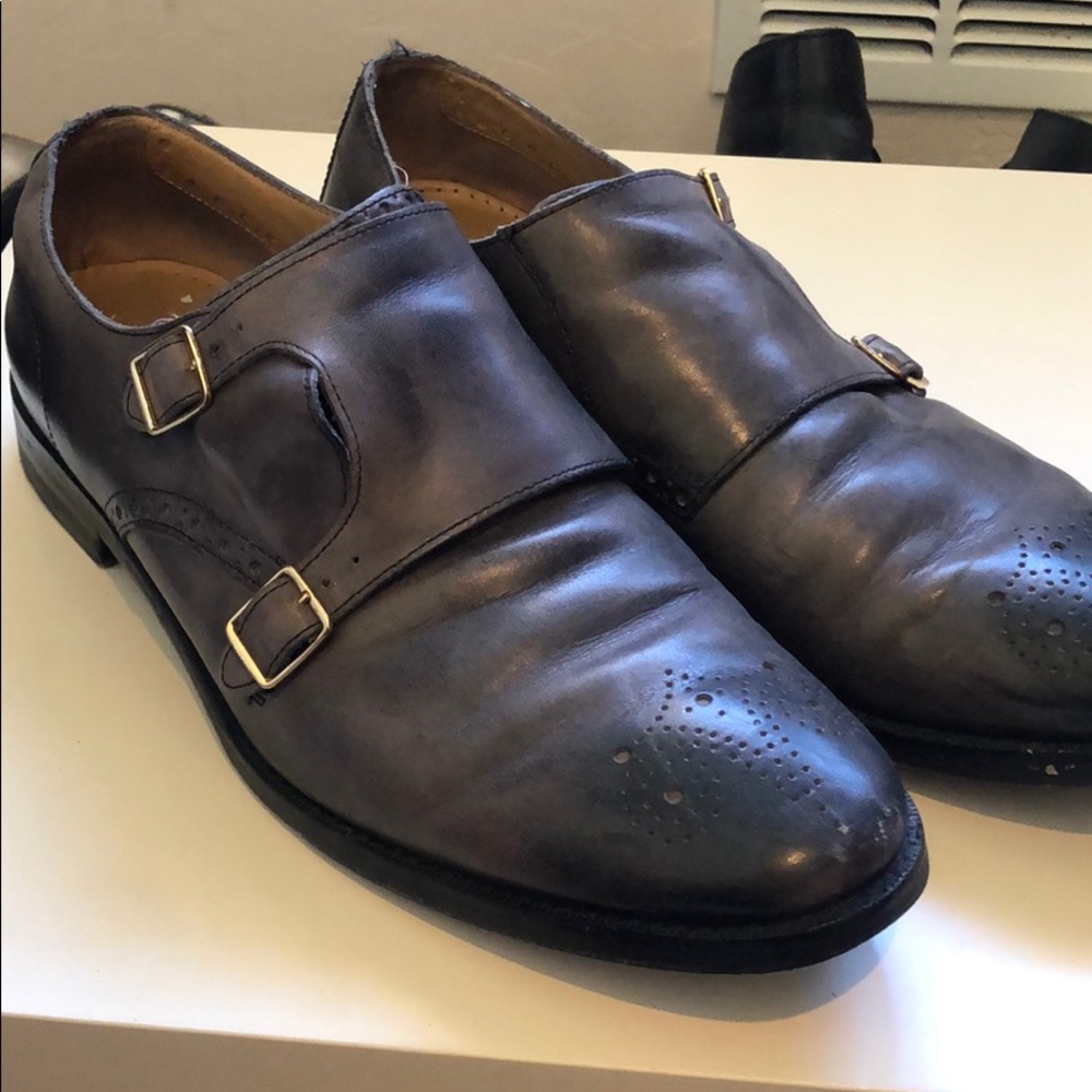 Cole Haan Blue/Grey Double Monkstrap Dress Shoes